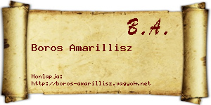 Boros Amarillisz névjegykártya